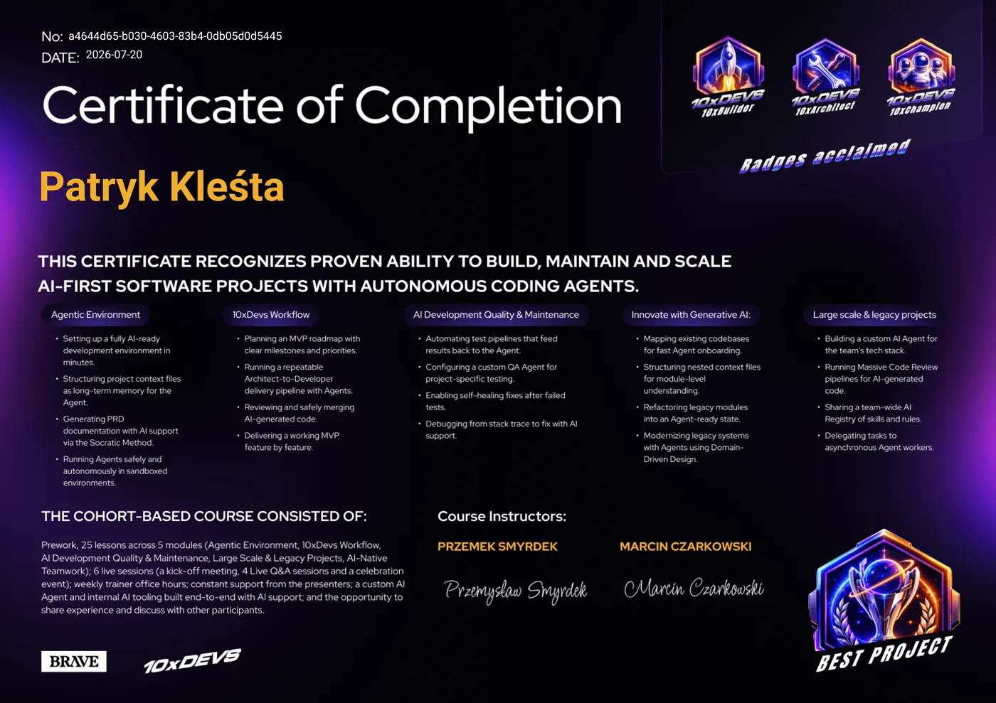 10xDevs Certified AI-Native Engineer