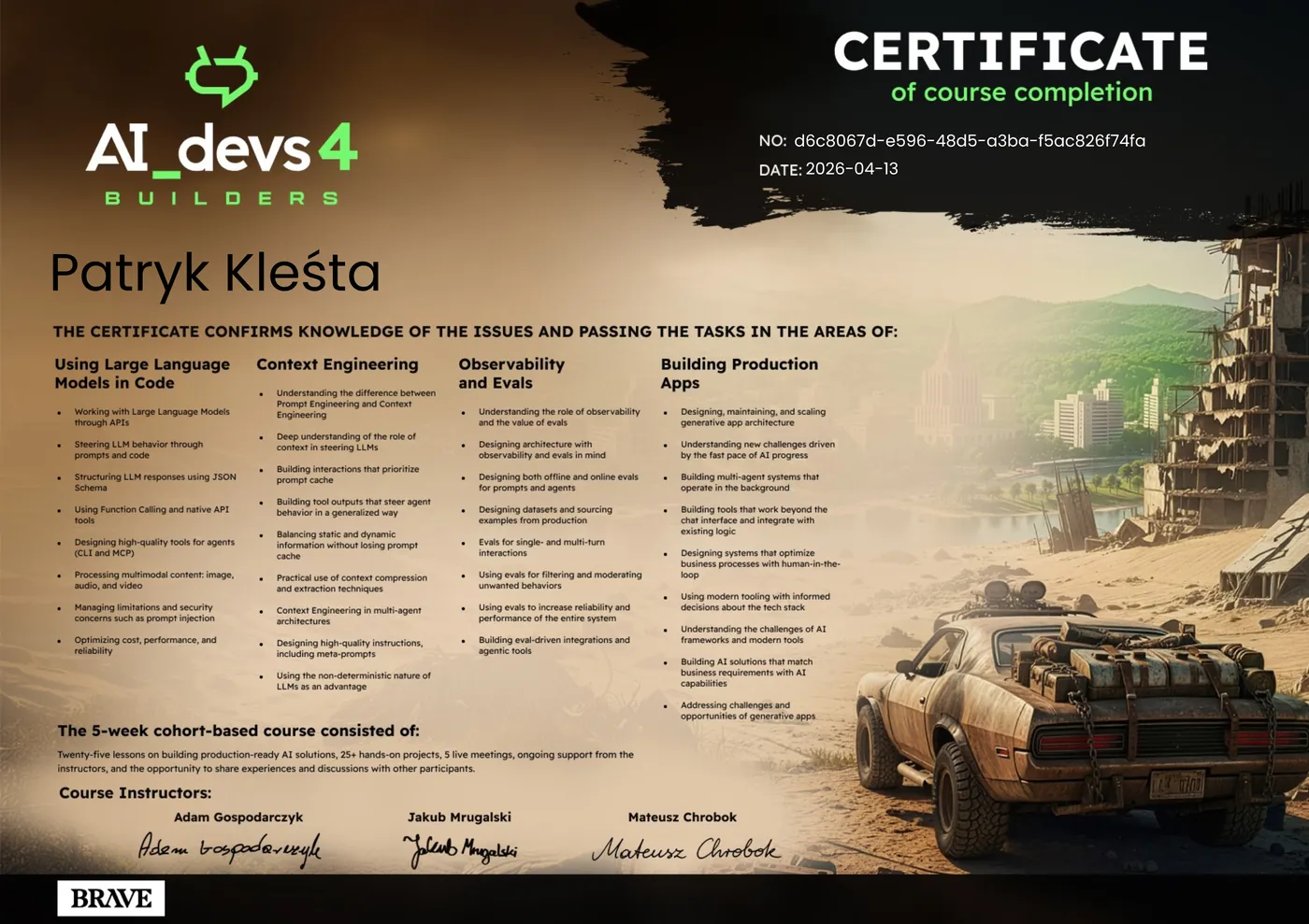 AI_Devs 3 Certified AI Developer